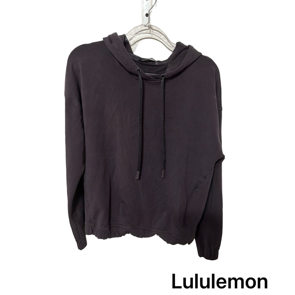 🐾Lululemon athletica Charcoal twisted&tucked sweatshirt pullover hoodie siz8 GUC